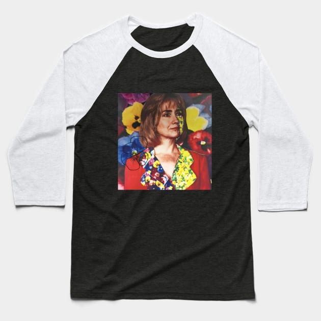 Hillary Clinton Floral Baseball T-Shirt by austyndelugoart